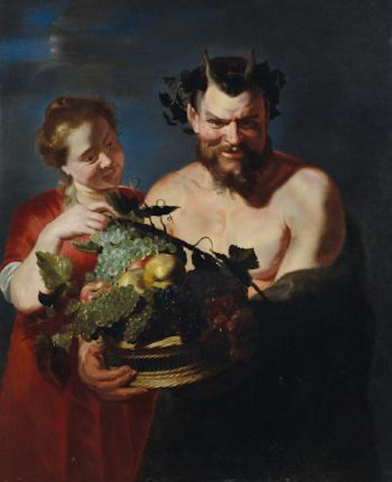 Fauno con cesto di frutta e baccante by Frans Snyders