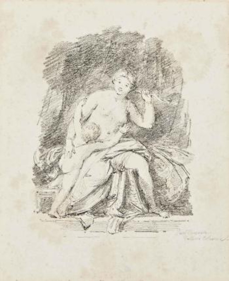Cupidon sur les genoux de sa mère Vénus, d'après Véronèse by Jean-Honoré Fragonard