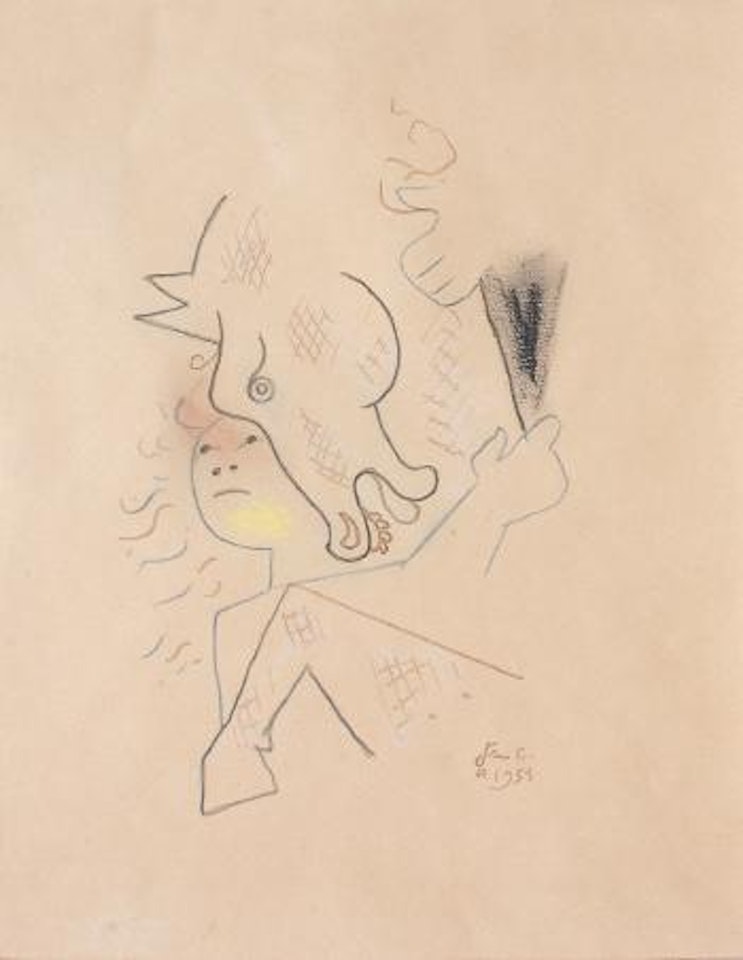 Femme à l'éventail et cheval by Jean Cocteau