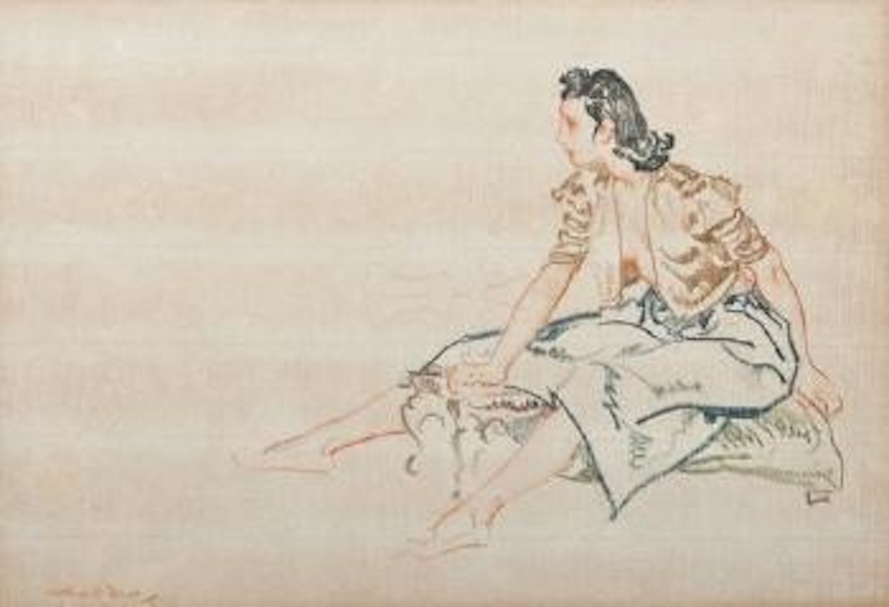 Model on a stool by William Russell Flint