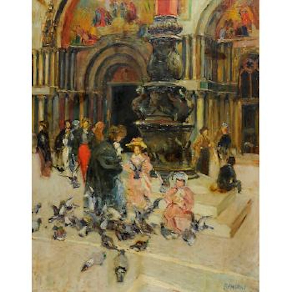 Il riposo dei colombi a Venezia by Ugo Flumiani