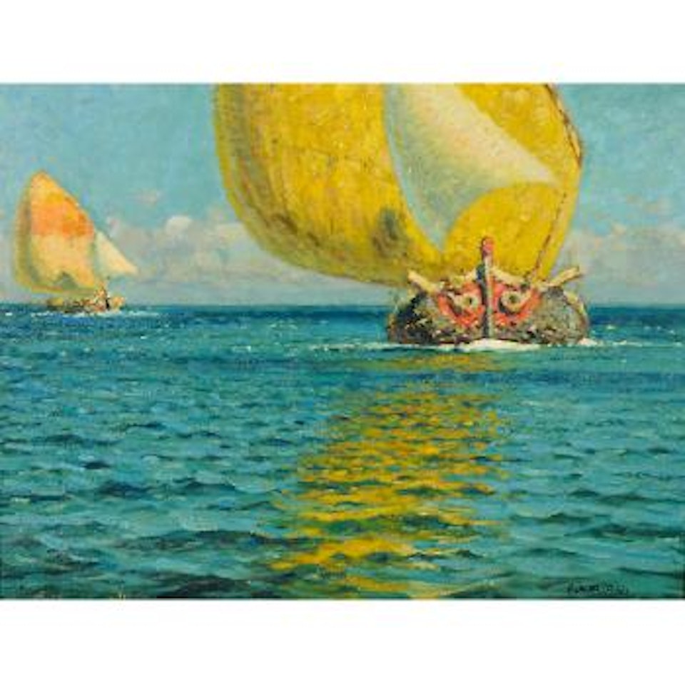 Bragozzi in alto mare by Ugo Flumiani