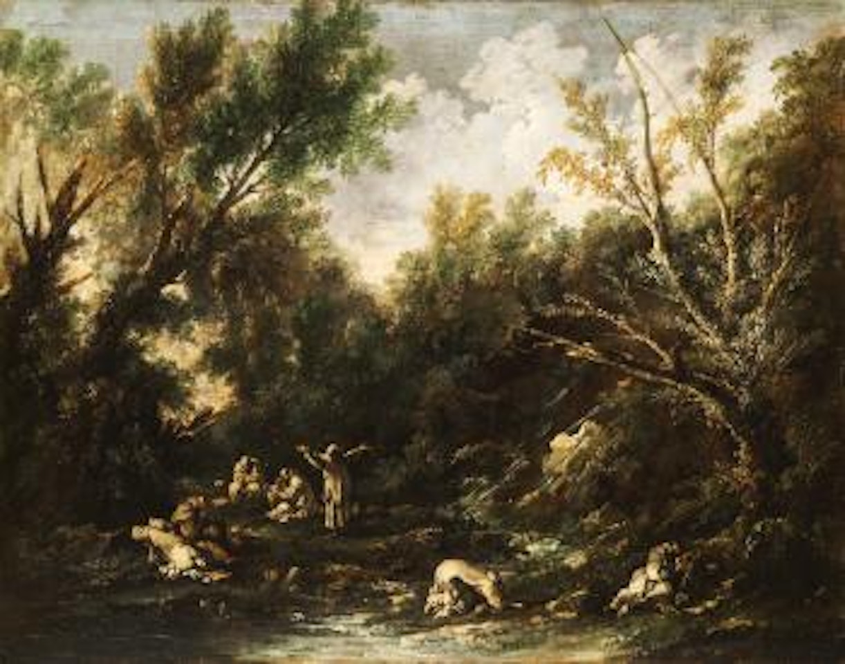 Paesaggio con monaci [Landscape with monks] by Alessandro Magnasco