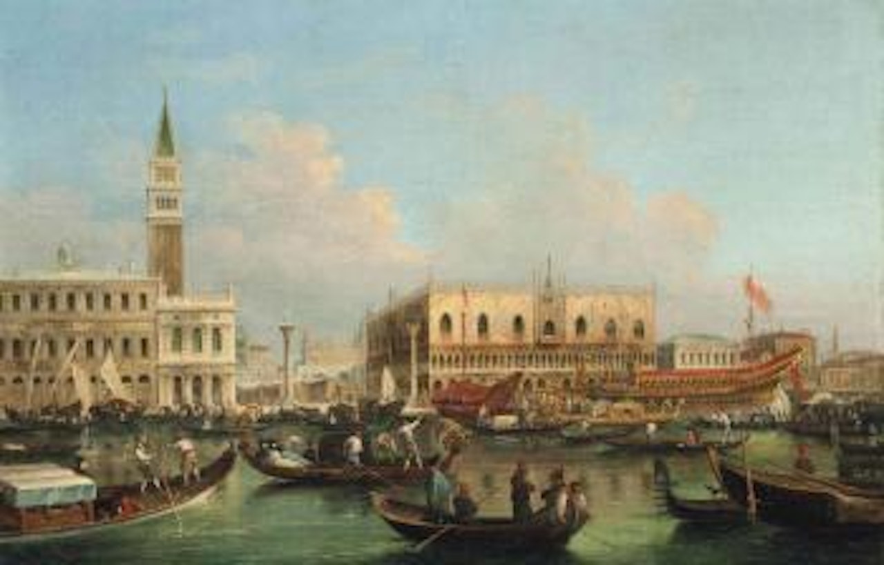 The Bacino di San Marco, Venice, looking towards the Doge's Palace and the Piazzetta, with the Bucintoro by Canaletto