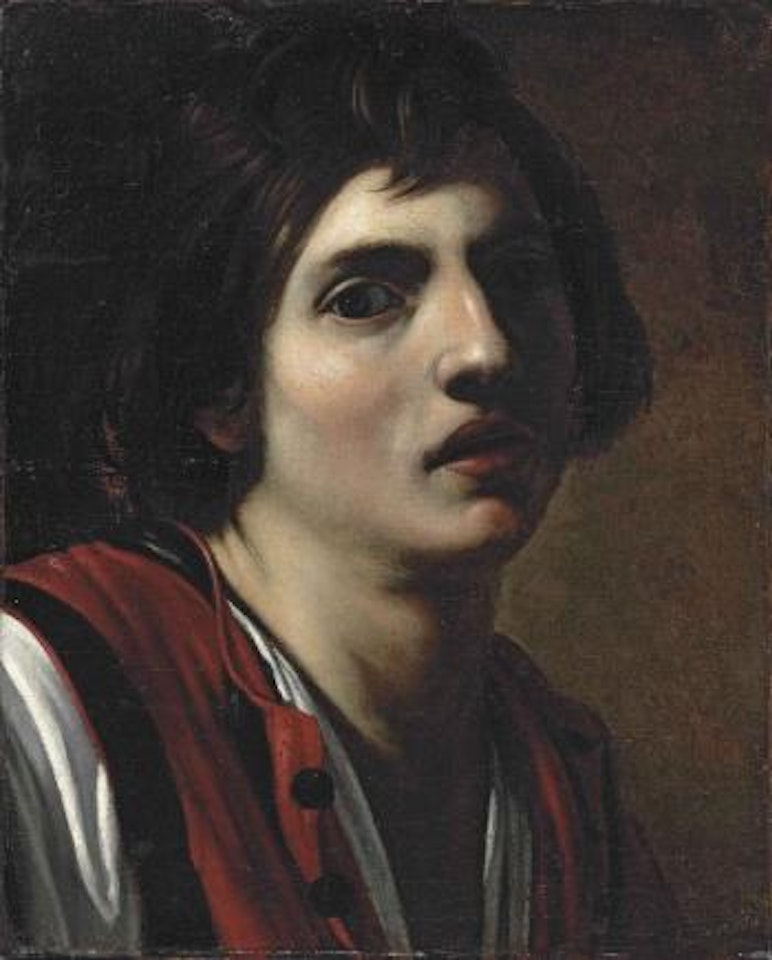 Head study of a young man by Roman School