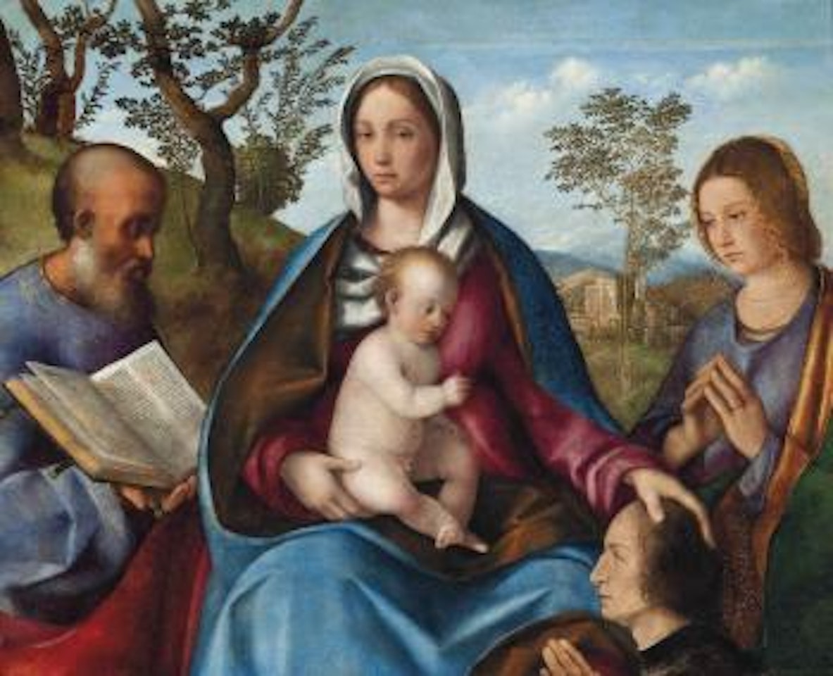 The Madonna and Child with Saint Peter, Saint Catherine and a donor by Venetian School