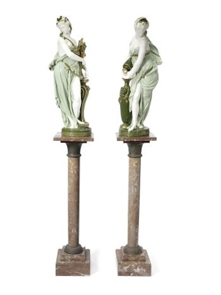 A massive pair of Minton Renaissance Figures by Albert-Ernest Carrier-Belleuse