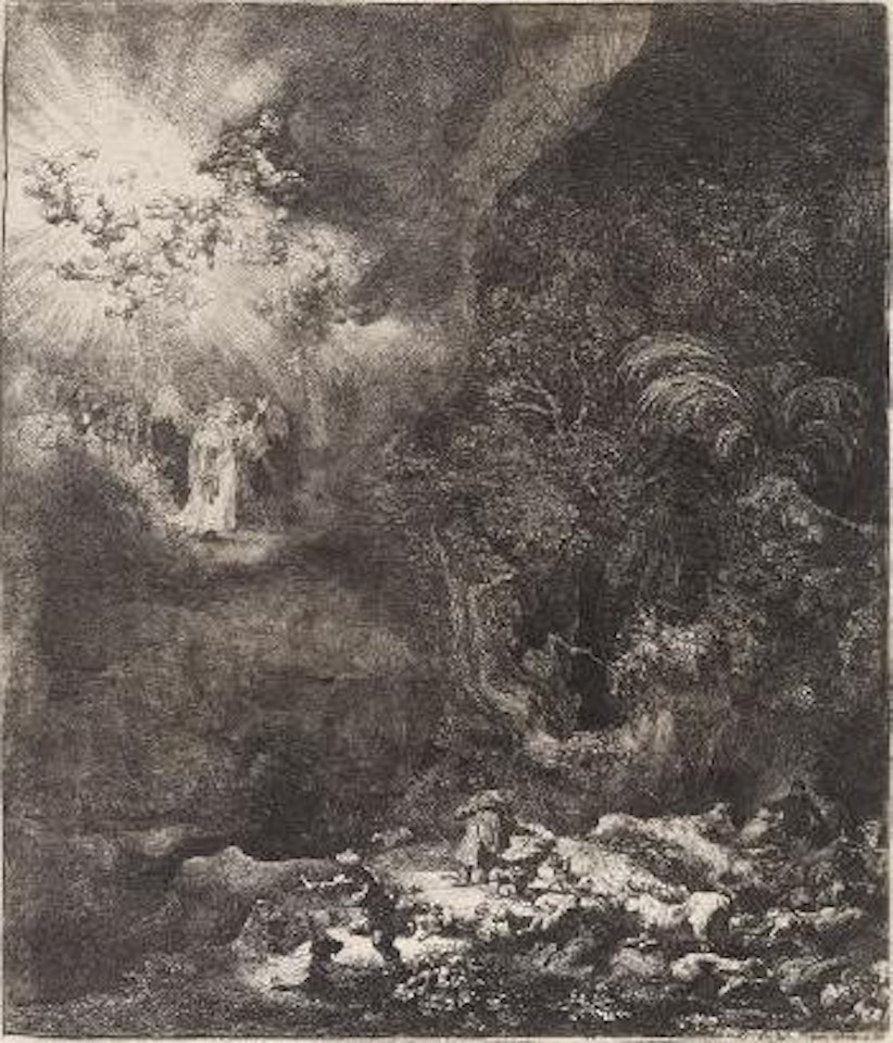 Die Verkündigung an die Hirten by Attributed to Rembrandt Harmensz van Rijn