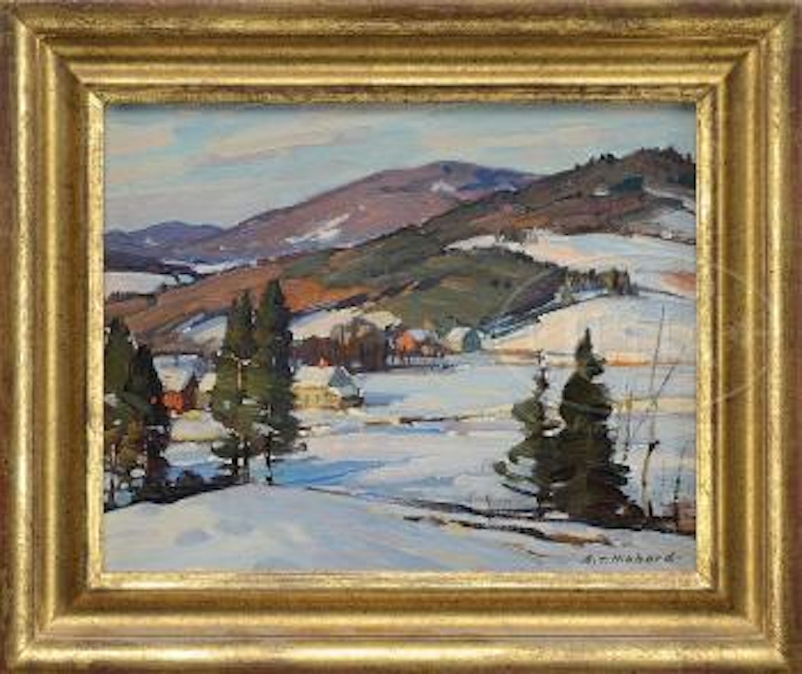 Sunlit hills, winter in Vermont by Aldro Thompson Hibbard