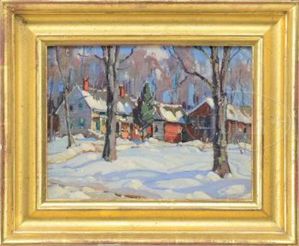 Connected farmhouse in winter by Aldro Thompson Hibbard