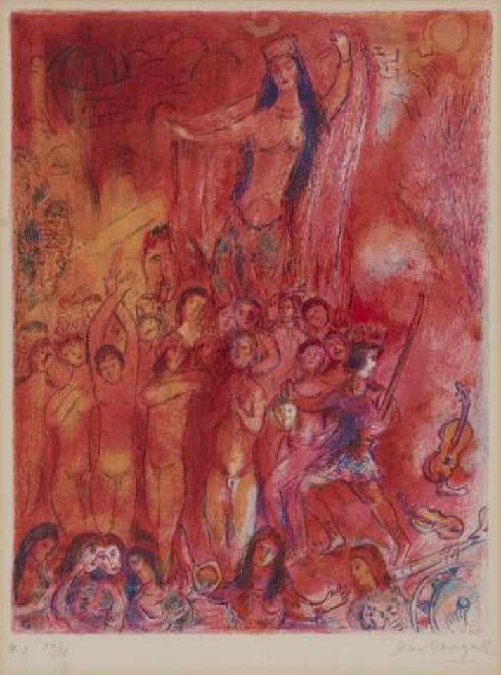 Pl. 2, from Four Tales from the Arabian Nights (M. 37; C. bk. 18) by Marc Chagall