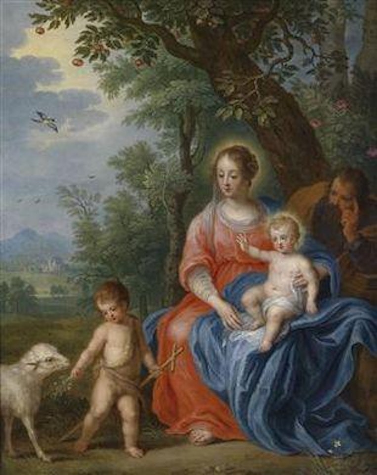 Die Heilige Familie mit dem Johannesknaben und dem Lamm by Pieter van Avont by Jan Brueghel the Younger