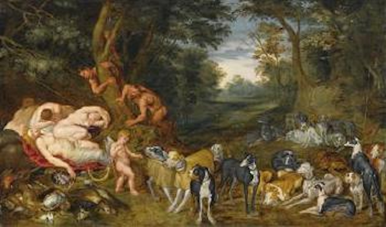 Schlafende Nymphen werden von Satyrn belauscht by Jan Boeckhorst by Jan Brueghel the Younger