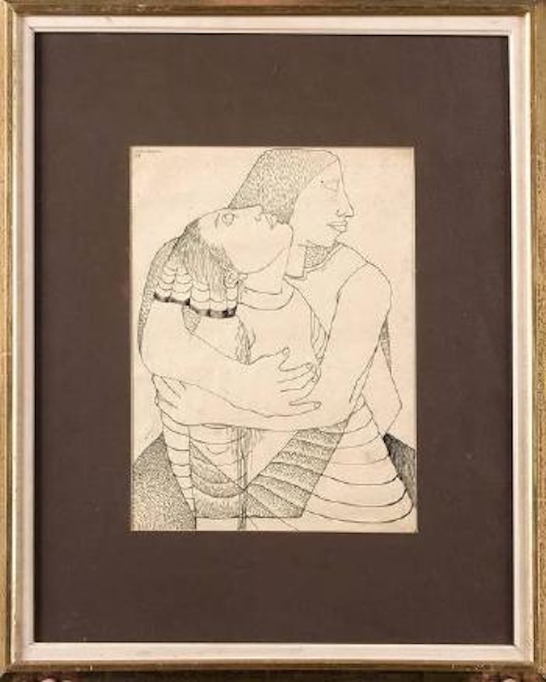 Couple enlacé by René Portocarrero