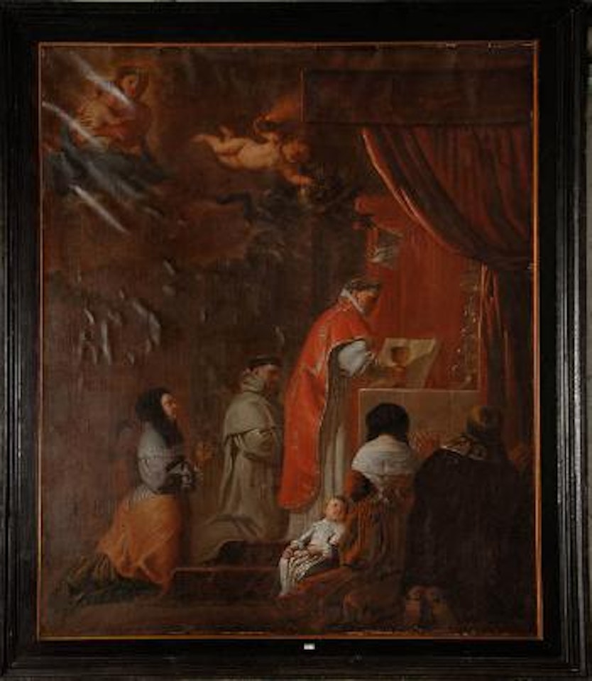 Messe interrompue par une apparition du diable mais sauvée par un ange by Erasmus Quellinus II
