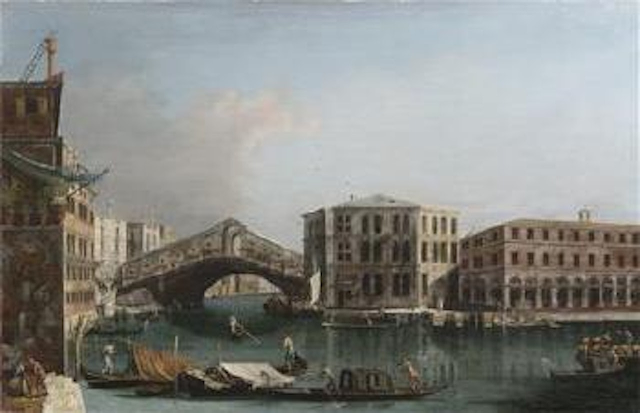 Der Canal Grande mit der Rialtobrücke und der Palazzo dei Camerlenghi, Venedig by Michele Marieschi