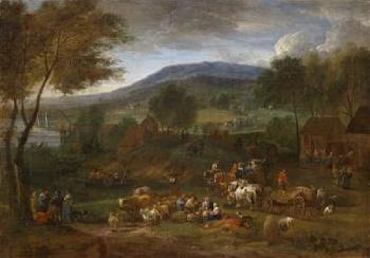 Weite Landschaft mit bäuerlicher Staffage by Adriaen Frans Boudewyns by Pieter Bout