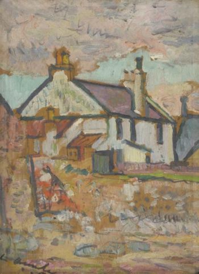 Scottish farm and other buildings by George Leslie Hunter