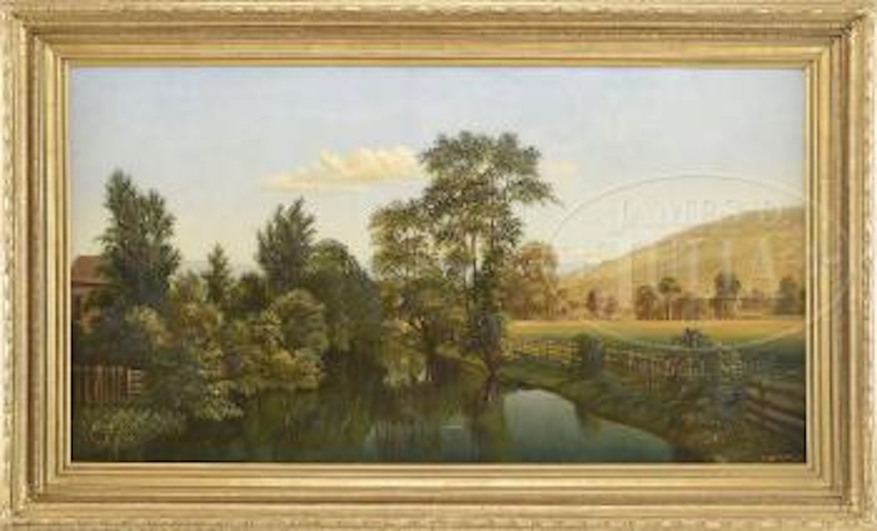 River in landscape by Levi Wells Prentice