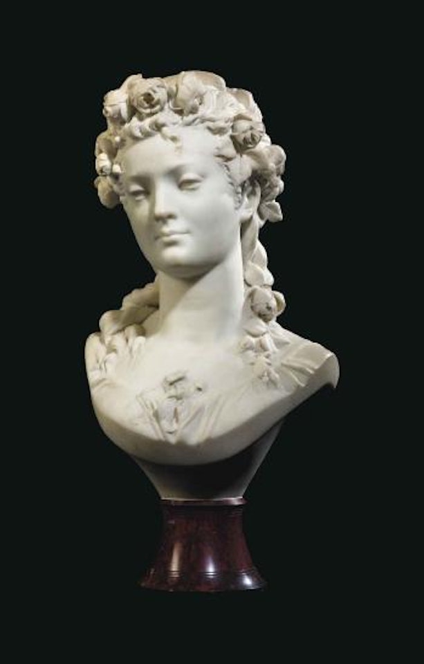 A French Marble Bust Of Flora by Albert-Ernest Carrier-Belleuse