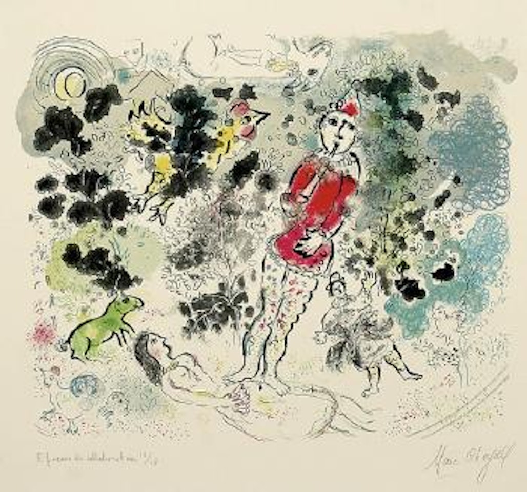 Le Clown à la Flûte II. by Marc Chagall