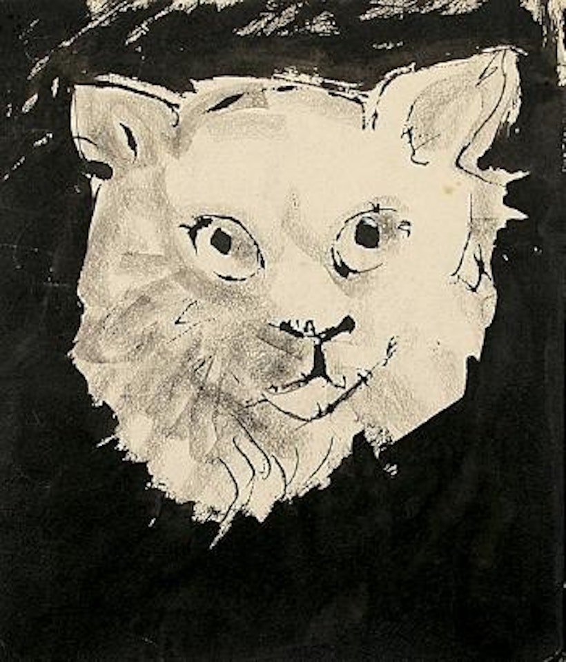 Ninn vor schwarzem Grund. by Hannah Höch