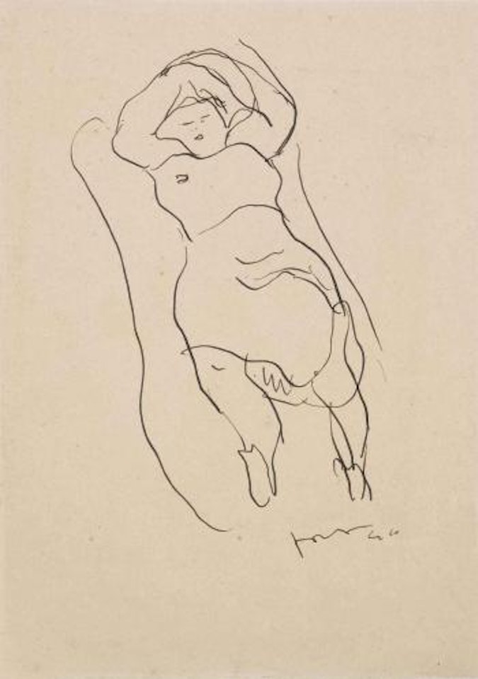 Figura femminile sdraiata by Lucio Fontana