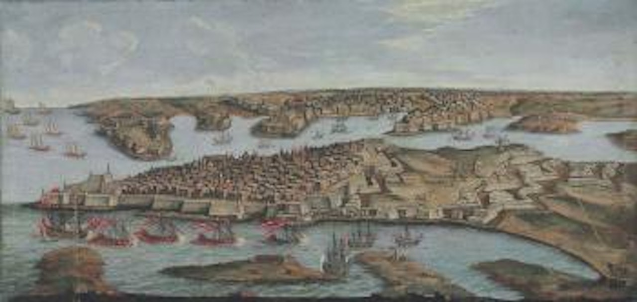 View of the Port of Valetta, Malta by Maltese School
