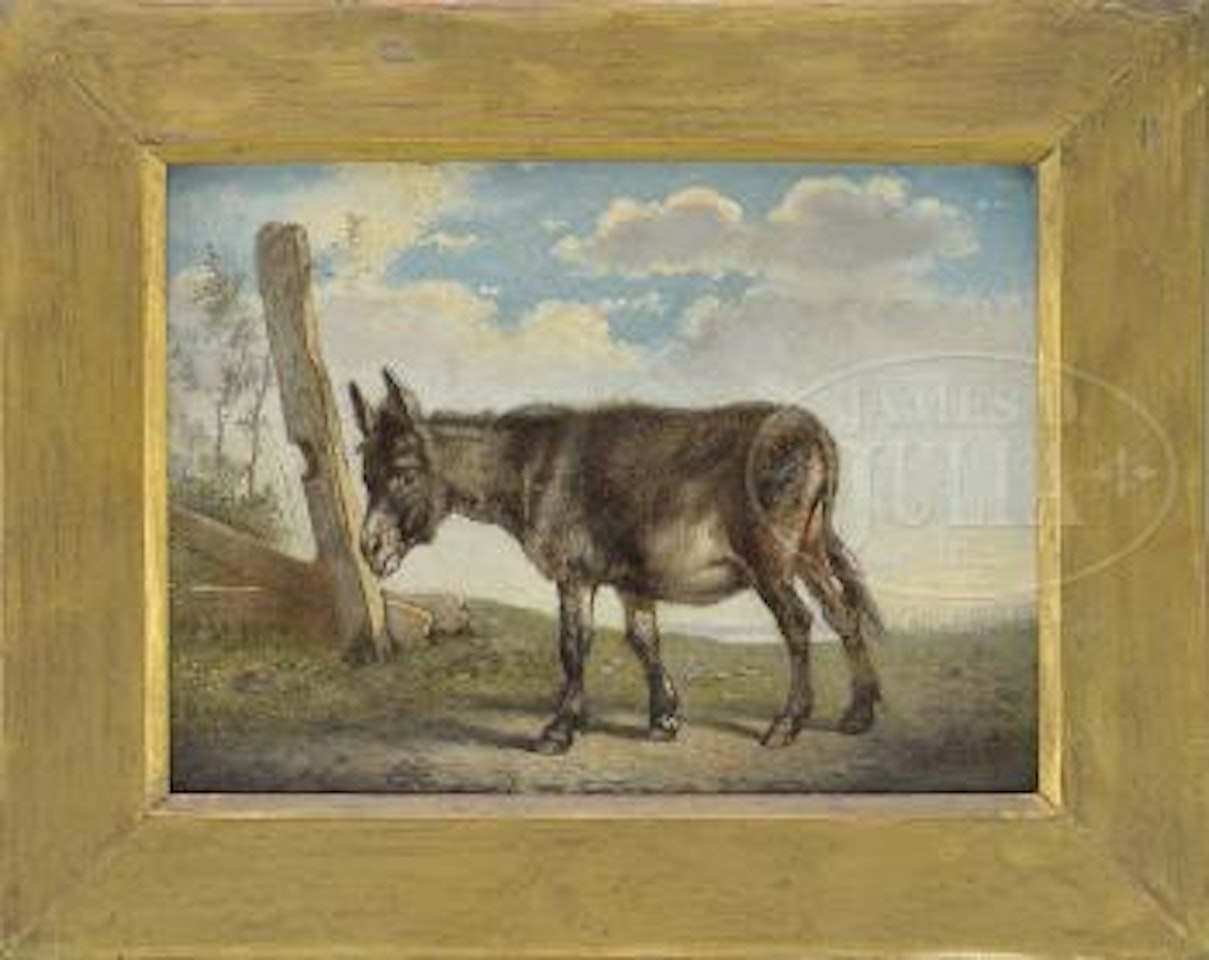 Landscape scene with donkey by Eugène Joseph Verboeckhoven