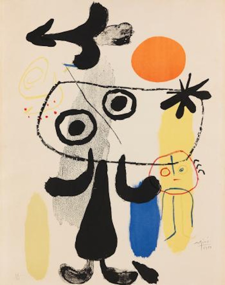 Personnage au soleil rouge II by Joan Miró