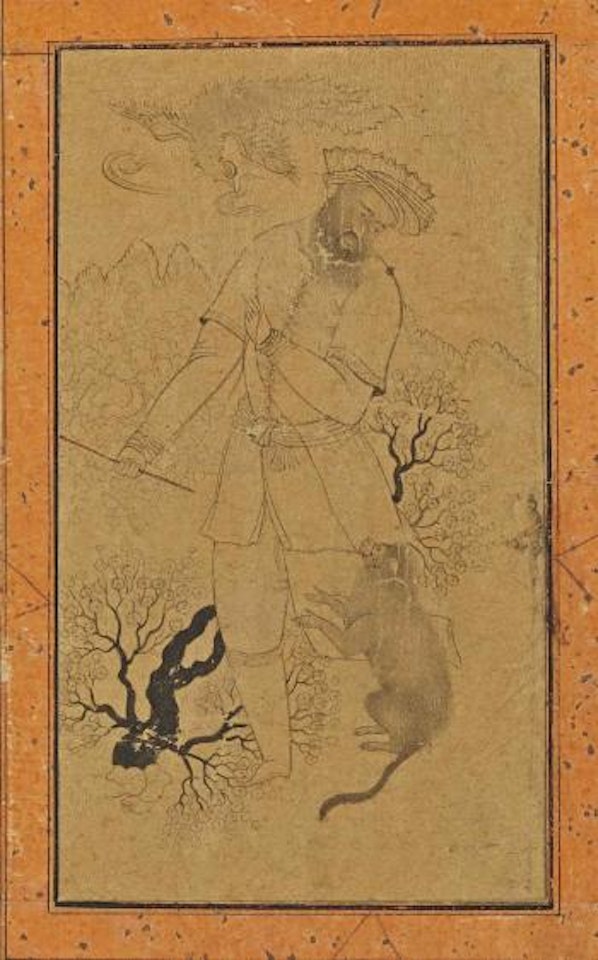 The monkey tamer by Safavid School