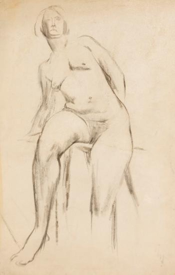 Sitzender weiblicher Halbakt by Henry Moore