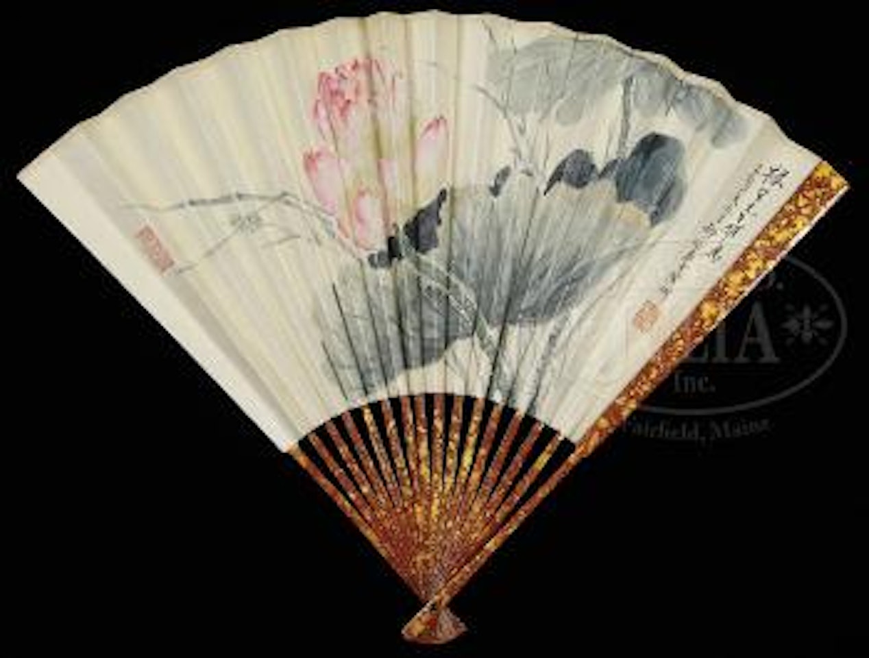 Lotus blossom and leaves by Lu Yifei