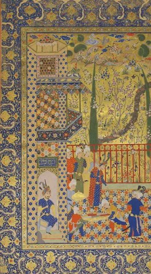 Courtiers Present Gifts To A Ruler by Safavid School