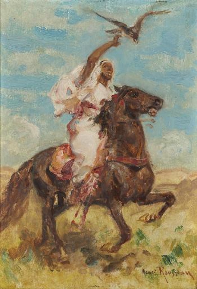 A study of a falconer by Henri Émilien Rousseau