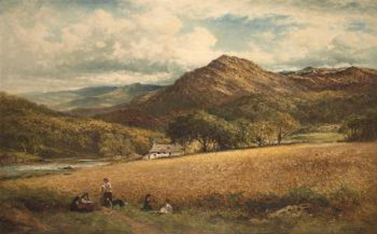A barley field near Capel Curig, North Wales by Benjamin Williams Leader