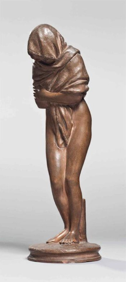 Figure En Terre Cuite Representant La Frileuse by Jean-Antoine Houdon