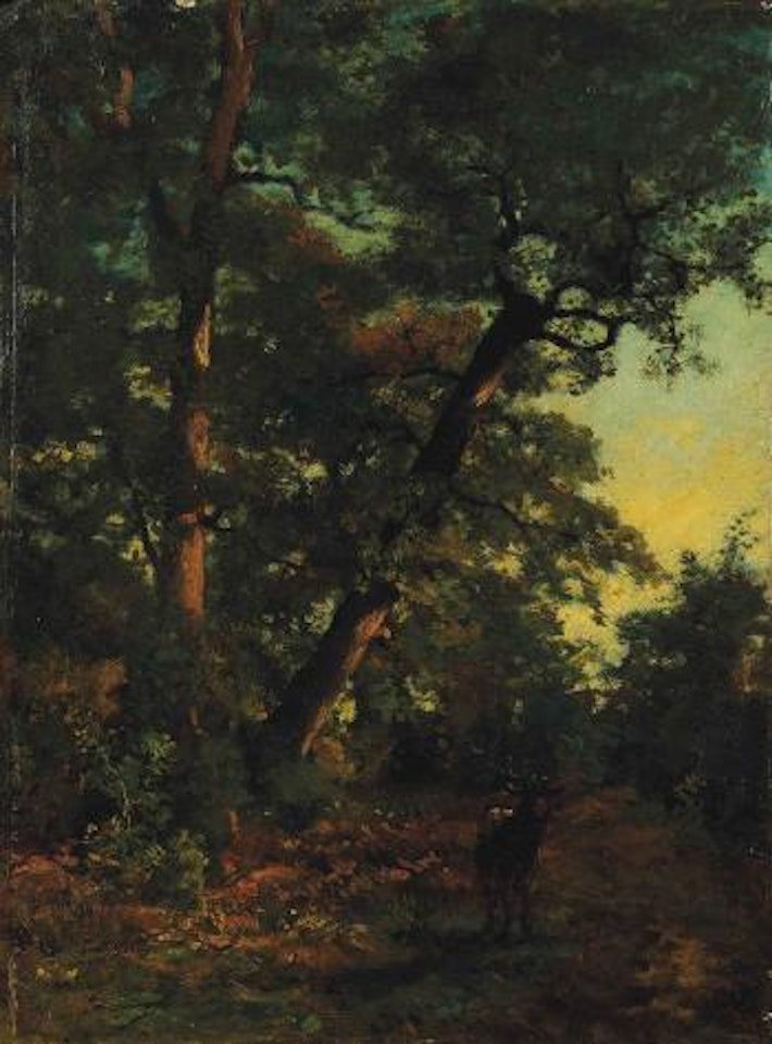 A Stag in the Woods by Henri Harpignies