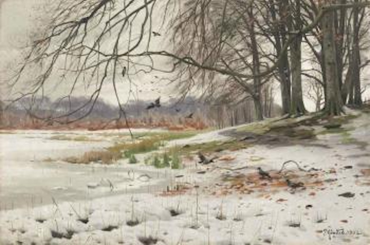 Snowy Landscape by Peder Mork Monsted