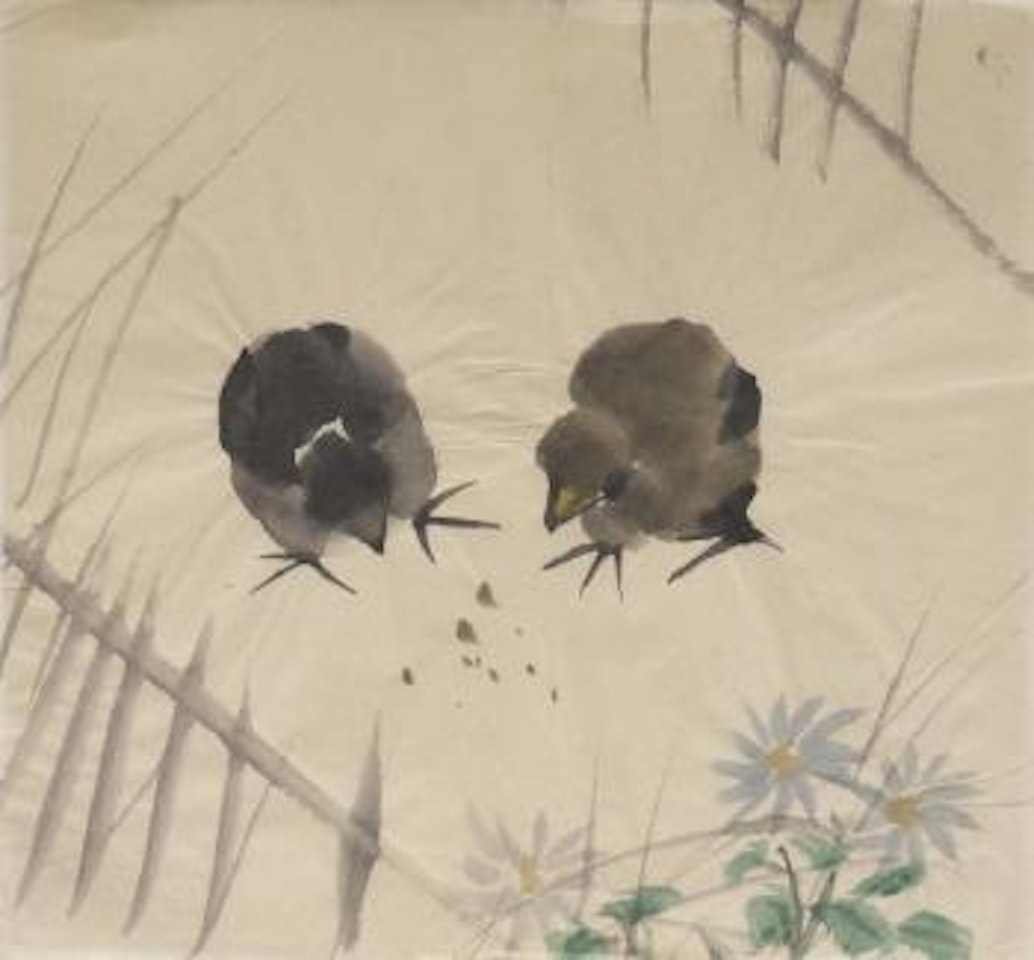 Deux poussins by Lin Fengmian