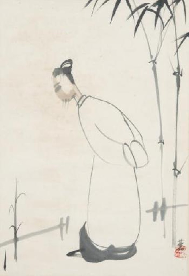 Homme contemplatif by Lin Fengmian