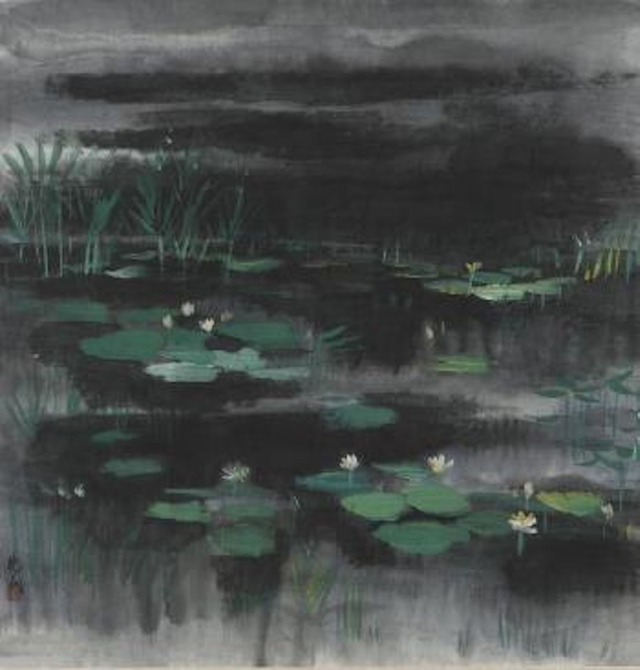 Mare de lotus la nuit by Lin Fengmian