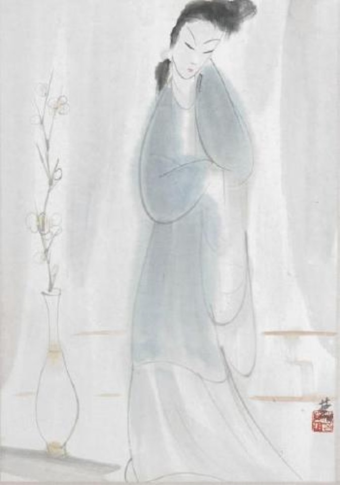 Femme et vase by Lin Fengmian