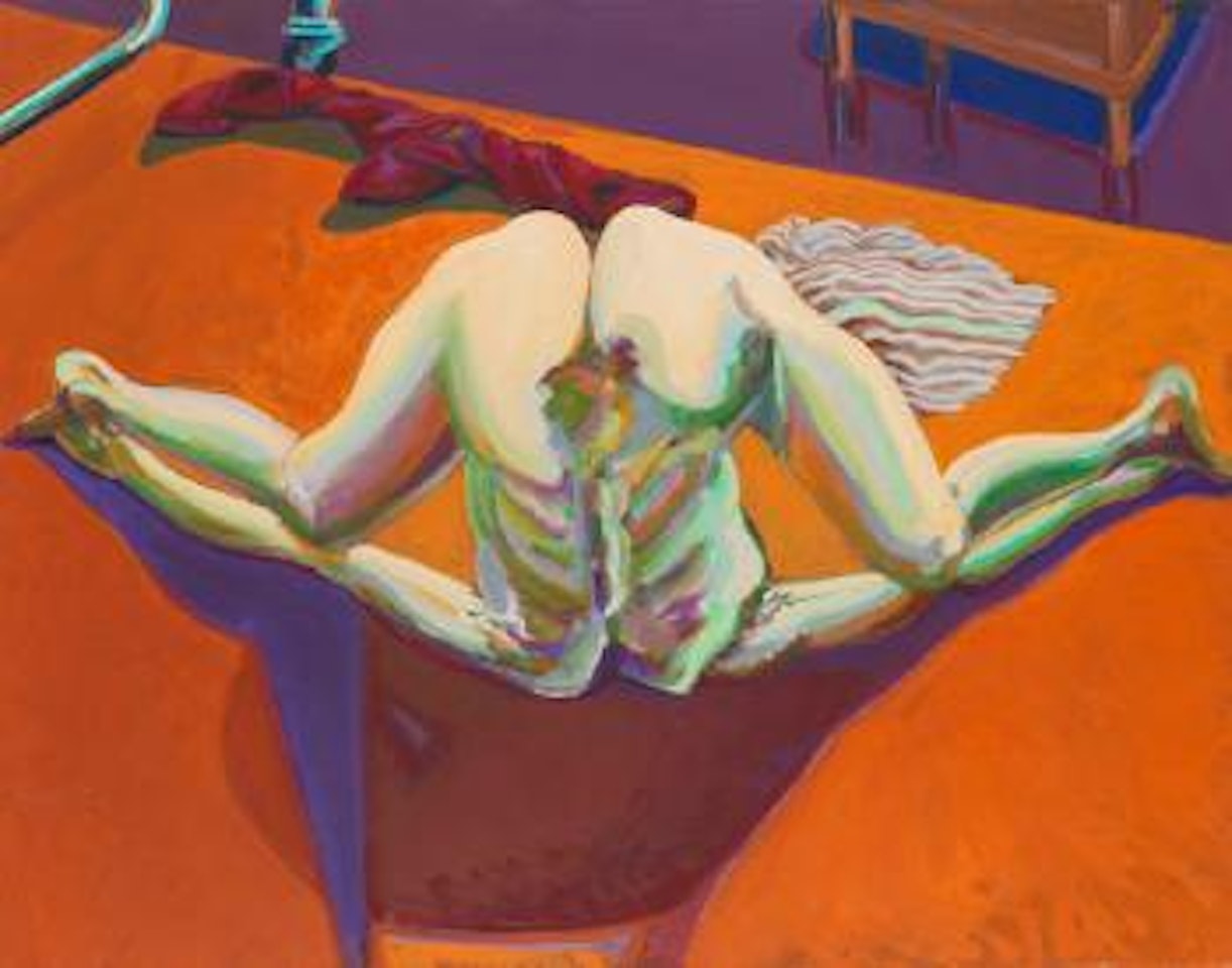 Weiblicher Akt bei der Morgengymnastik by Norbert Tadeusz