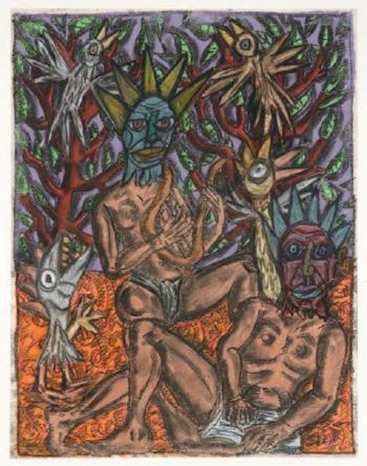 Le liseur de livre et le joueur de lyre by Robert Combas