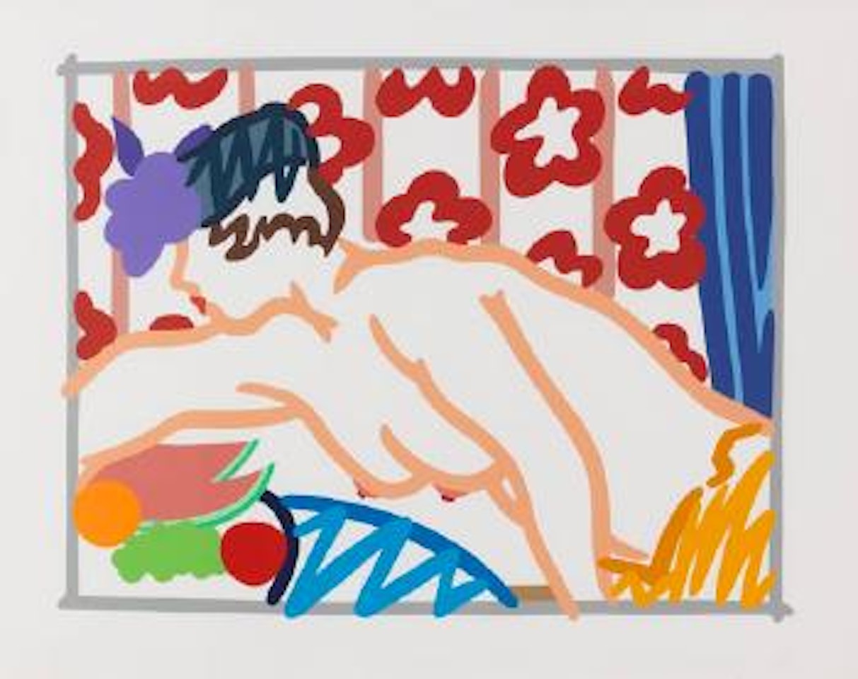 Judy reaching over table by Tom Wesselmann