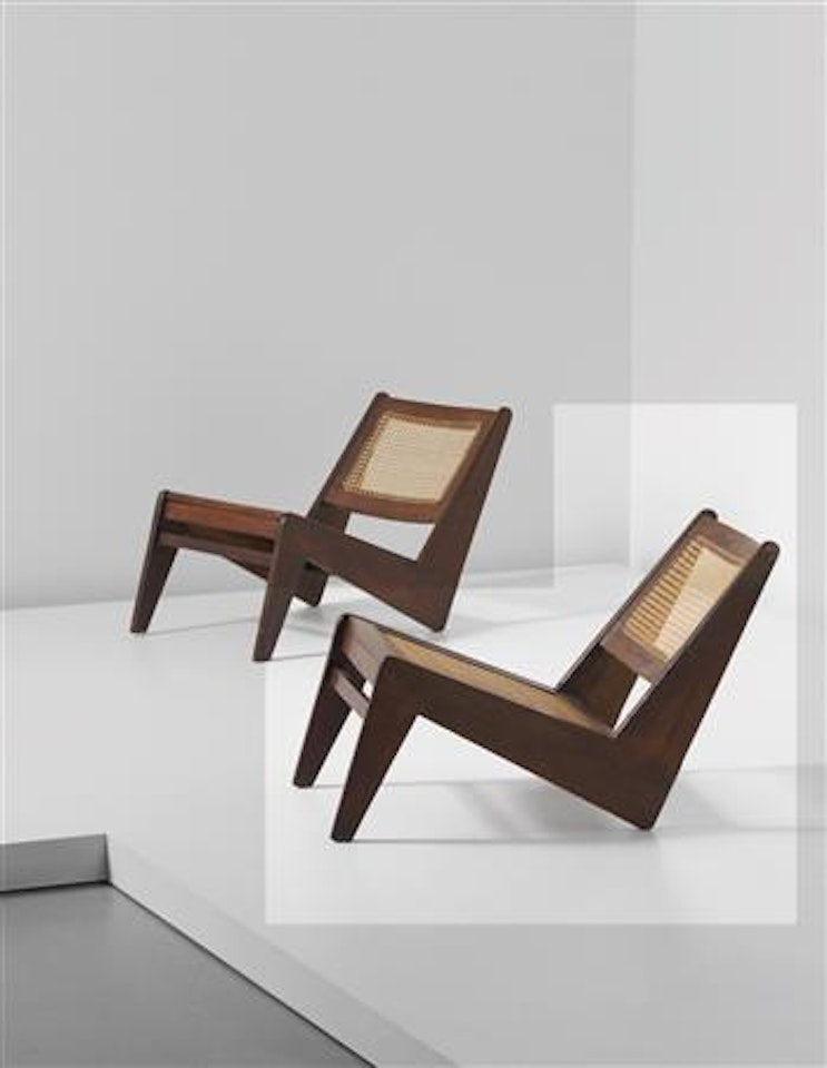 Rare low chair, model no. PJ-SI-59-A, designed for the general hospital entrance and private residences, Chandigarh by Pierre Jeanneret