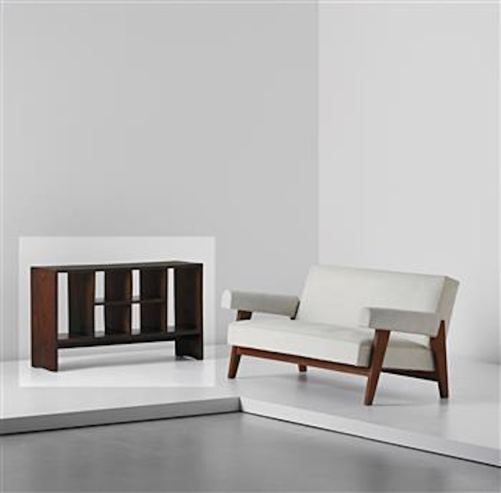 Low double-sided bookcase, model no. PJ-R-29-A, designed for the Secrétariat and administrative buildings, Chandigarh by Pierre Jeanneret