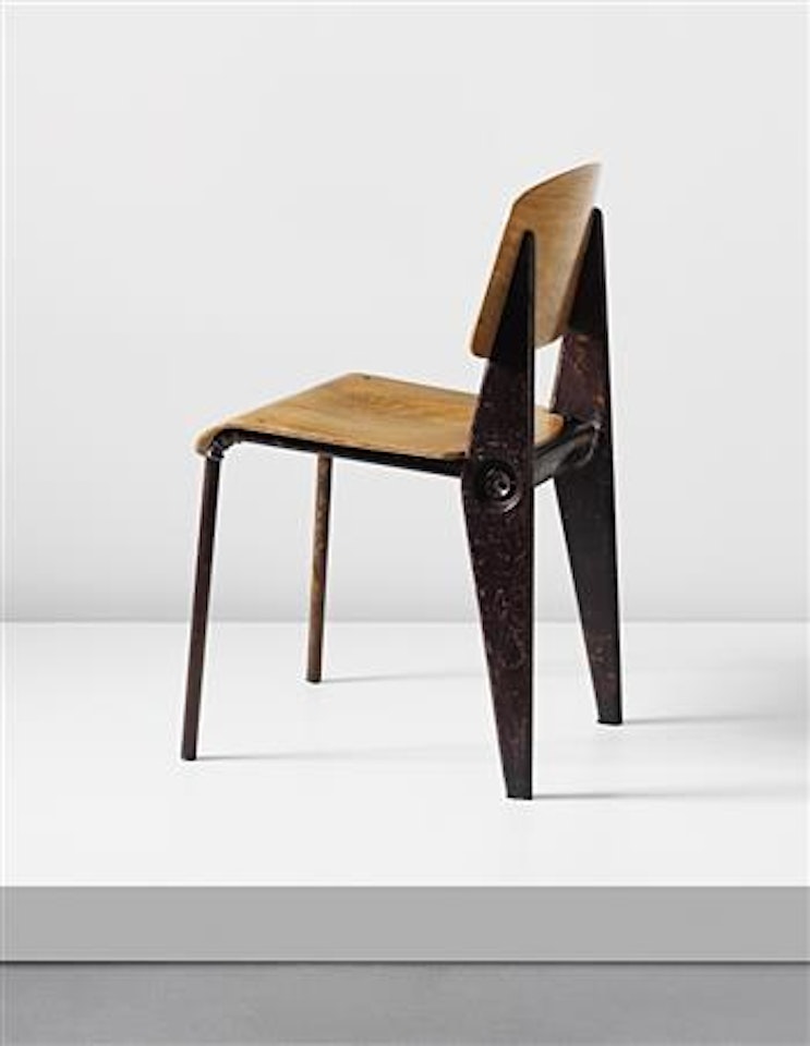 Rare demountable 'Cafétéria' chair, model no. 300, designed for the Air France Building, Brazzaville by Jean Prouvé