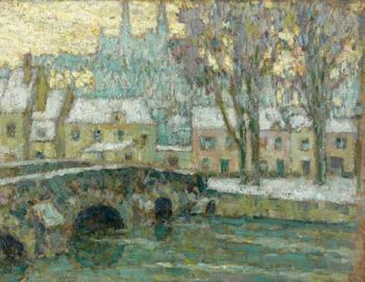 La neige, Chartres by Henri Le Sidaner